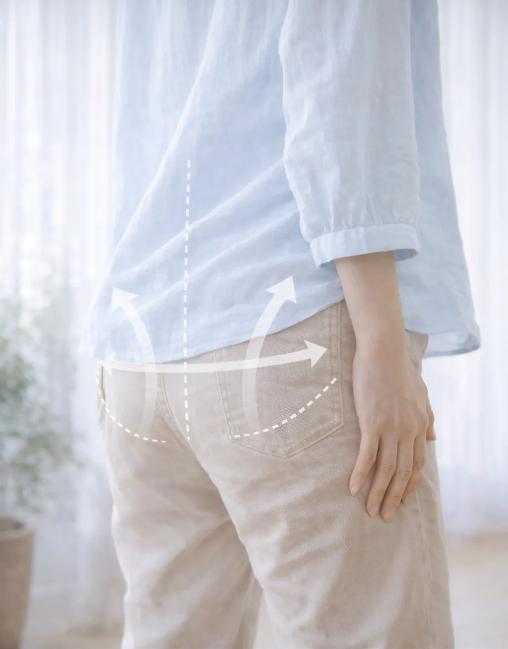 腰を反らない、丸めないイメージ
